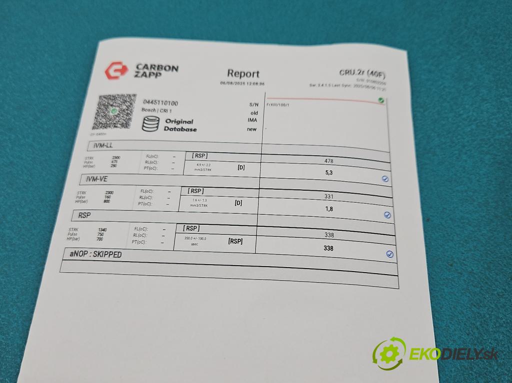 Chrysler Pt cruiser 2,2.0 CRD 121KM manual 89 kW 2148 cm3 5- vstrek 0445110100 (Vstrekovač paliva)