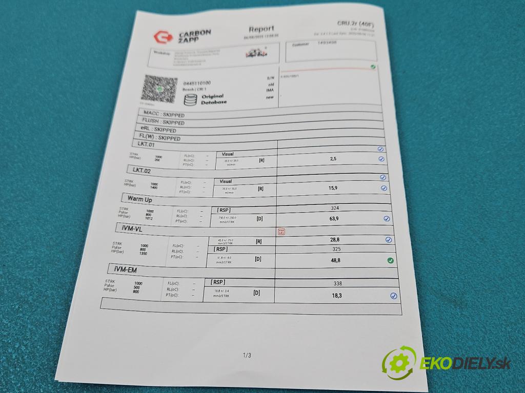 Chrysler Pt cruiser 2,2.0 CRD 121KM manual 89 kW 2148 cm3 5- vstrek 0445110100 (Vstrekovač paliva)