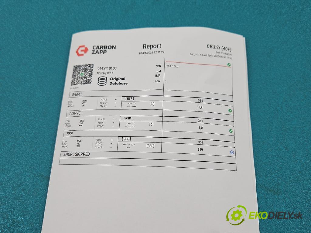 Chrysler Pt cruiser 2,2.0 CRD 121KM manual 89 kW 2148 cm3 5- vstrek 0445110100 (Vstrekovač paliva)