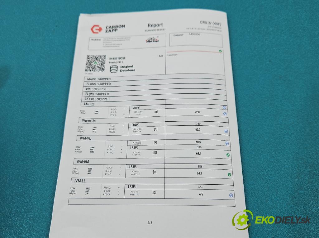 Opel Vectra C 2002-2008 1.9 cdti 150 HP manual 110 kW 1910 cm3 5- vstrek 0445110159 (Vstrekovač paliva)