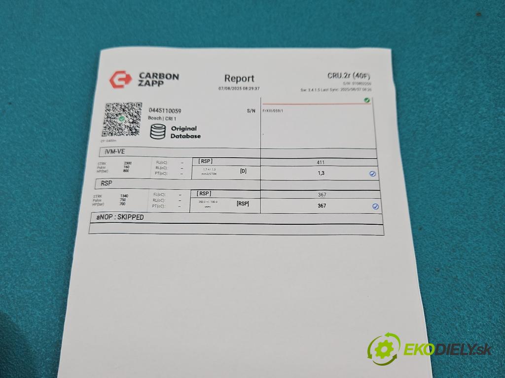 Opel Vectra C 2002-2008 1.9 cdti 150 HP manual 110 kW 1910 cm3 5- vstrek 0445110159 (Vstrekovač paliva)