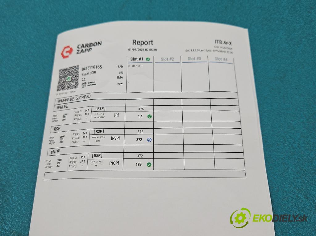 Opel Zafira B 2005-2014 1.9 CDTI 120 HP manual 88 kW 1910 cm3 5- vstrek 0445110165 (Vstrekovač paliva)