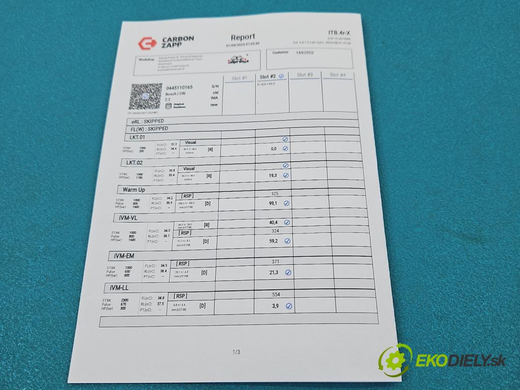 Opel Zafira B 2005-2014 1.9 CDTI 120 HP manual 88 kW 1910 cm3 5- vstrek 0445110165 (Vstrekovač paliva)