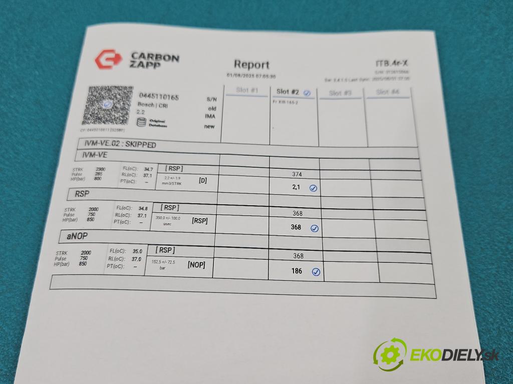 Opel Zafira B 2005-2014 1.9 CDTI 120 HP manual 88 kW 1910 cm3 5- vstrek 0445110165 (Vstrekovač paliva)