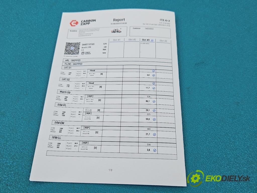 Opel Zafira B 2005-2014 1.9 CDTI 120 HP manual 88 kW 1910 cm3 5- vstrek 0445110165 (Vstrekovač paliva)