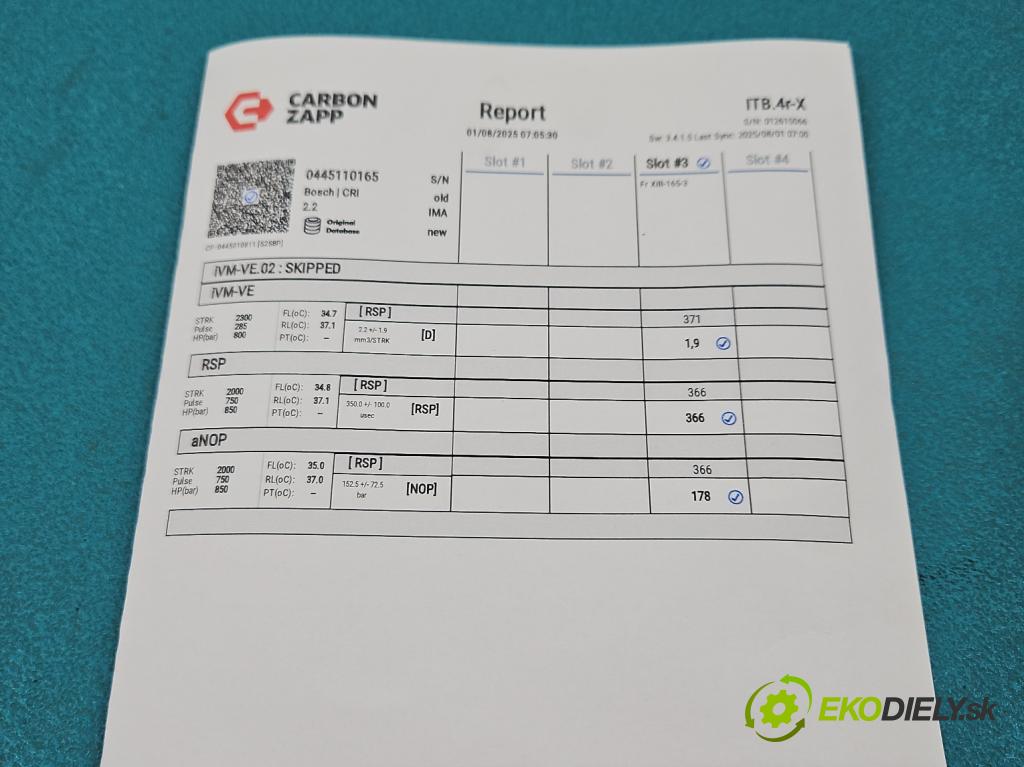 Opel Zafira B 2005-2014 1.9 CDTI 120 HP manual 88 kW 1910 cm3 5- vstrek 0445110165 (Vstrekovač paliva)