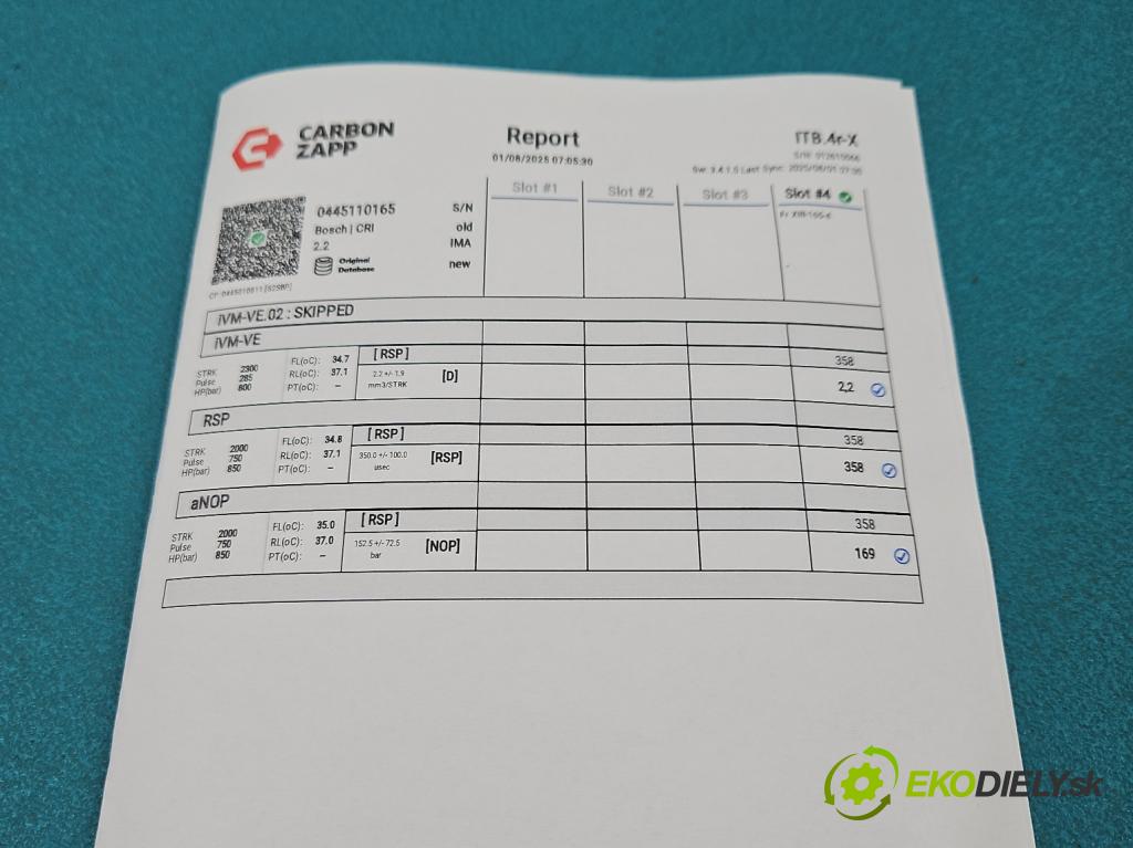 Opel Zafira B 2005-2014 1.9 CDTI 120 HP manual 88 kW 1910 cm3 5- vstrek 0445110165 (Vstrekovač paliva)