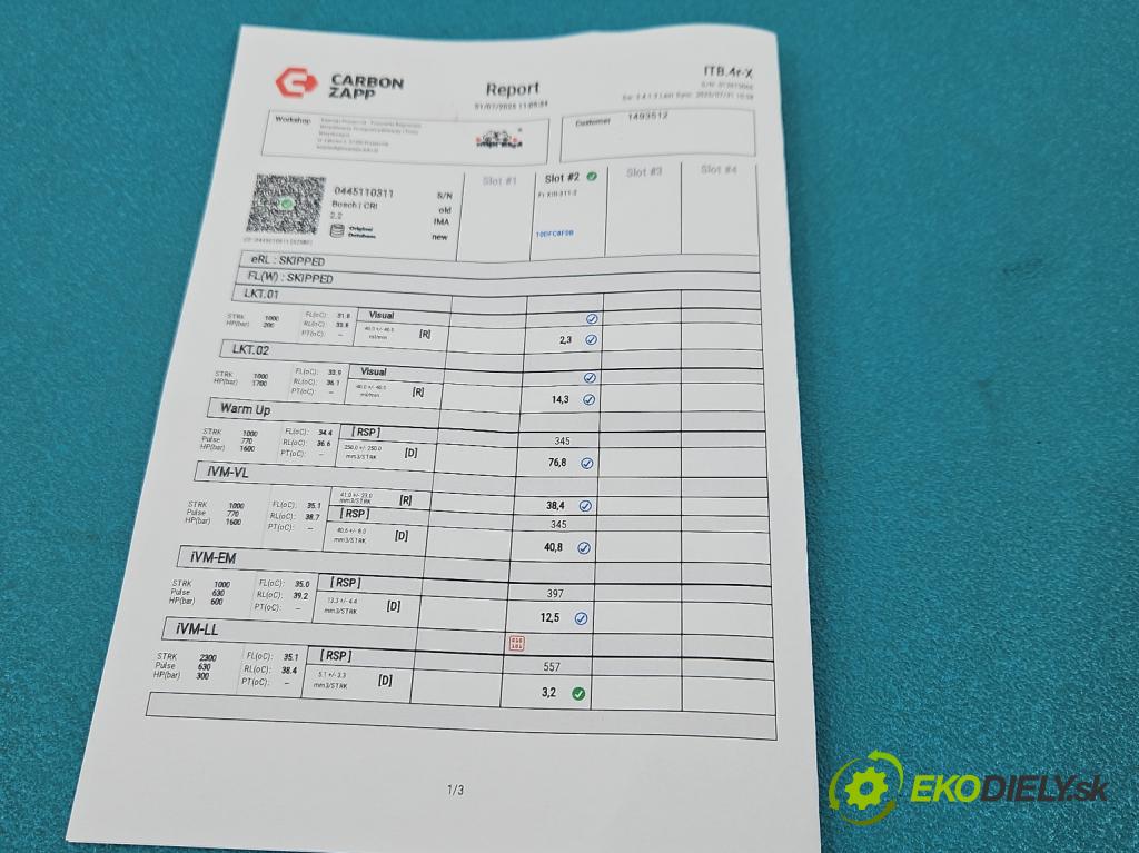 Citroen Berlingo II 2008-2018 1.6 HDi 90 HP manual 66 kW 1560 cm3 5- vstrek 0445110311 (Vstrekovač paliva)