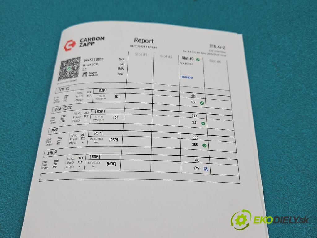 Citroen Berlingo II 2008-2018 1.6 HDi 90 HP manual 66 kW 1560 cm3 5- vstrek 0445110311 (Vstrekovač paliva)