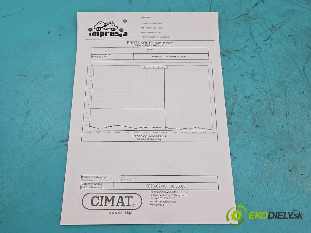 Citroen Berlingo II 2008-2018 1.6 hdi 92 HP manual 68 kW 1560 cm3 5- turbodúchadlo, turbo repasovaná 49373-02003