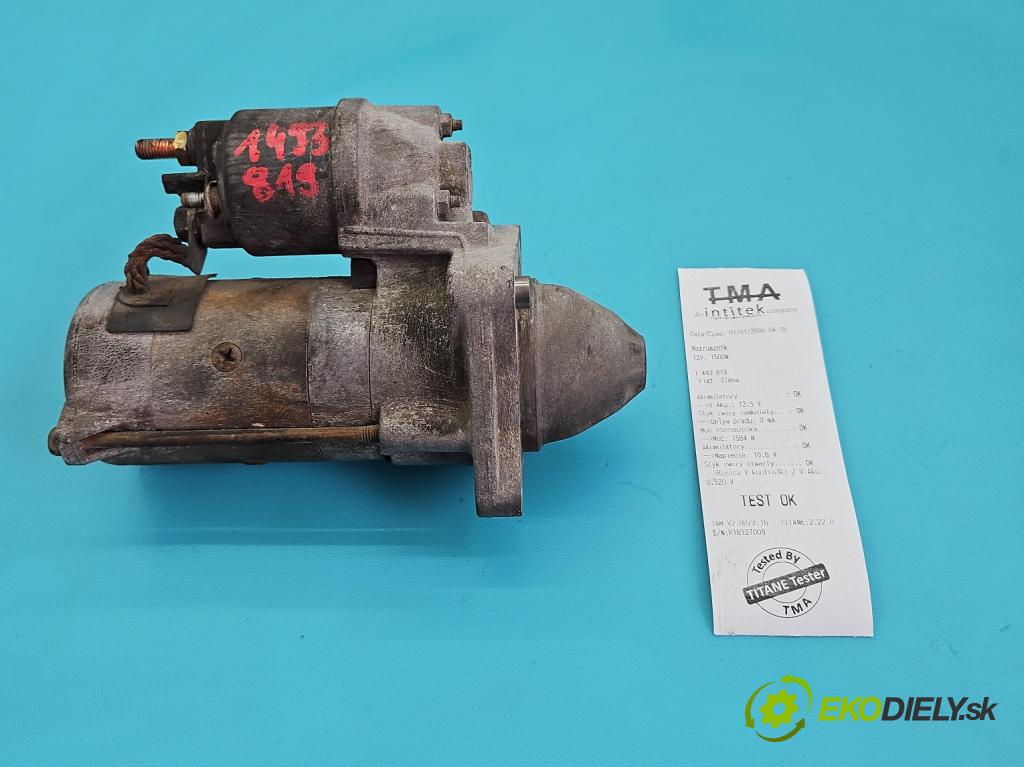 Fiat Siena 1.6 16V 103 HP manual 76 kW 1580 cm3 4- štartér 63111008 (Štartér)