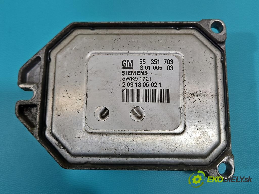 Opel Zafira A 1999-2005 1.8 16V 125 HP manual 92 kW 1796 cm3 5- riadiaca jednotka motora 55351703