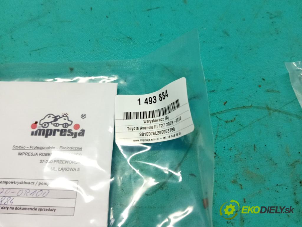 Toyota Avensis III T27 2009-2018 2.0 D4D 126 hp manual 93 kW 1998 cm3 5- vstřikovač 23670-0R100 (Vstřikovač paliva)