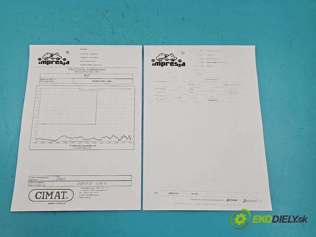 Ford C-Max I 2003-2010 1.8 tdci 116 hp manual 85 kW 1753 cm3 5- Turbodmychadlo repasováno 763647-19