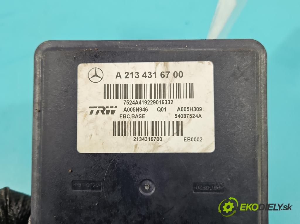 Mercedes E W213 2016-2023 2.0 CDI 194KM: automatic 143 kW 1950 cm3 5- čerpadlo abs A2134316700 (Pumpa ABS)