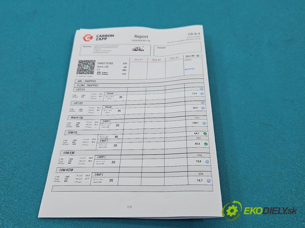 Fiat Doblo I 2001-2010 1,3.0 jtd 75 HP manual 55 kW 1248 cm3 5- vstrek 0445110183 (Vstrekovač paliva)