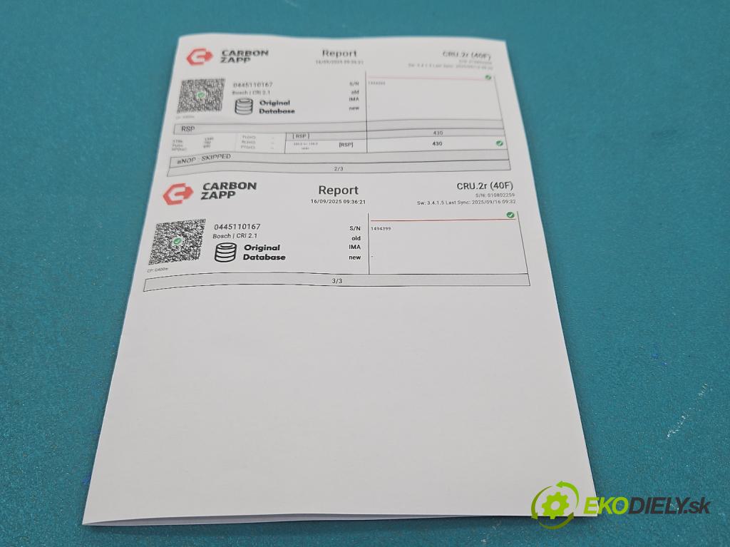 Mitsubishi Colt Z30 VI 2004-2012 1.5 did 68 HP manual 50 kW 1493 cm3 3- vstrek 0445110167 (Vstrekovač paliva)