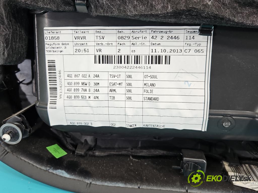 Audi A6 C7 2011-2018 3.0 TDI 313 hp automatic 230 kW 2967 cm3 5- Tapacír: dveře přední pravé 4G1867022A