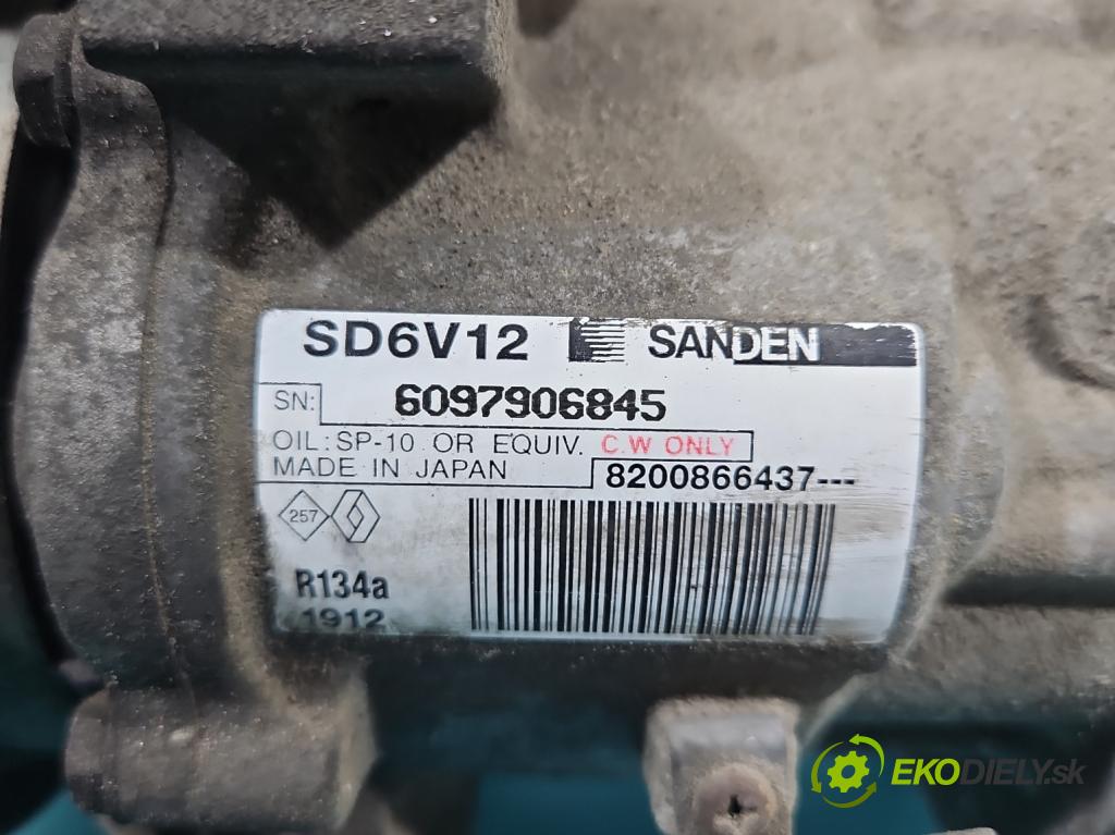 Renault Clio III 2005-2012 1.5 dci 68 HP manual 50 kW 1461 cm3 3- Kompresor: klimatizácie 8200866437 (Kompresor klimatizácie)