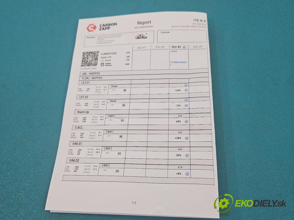 Renault Clio III 2005-2012 1.5 dci 68 hp manual 50 kW 1461 cm3 3- vstřikovač EJBR05102D (Vstřikovač paliva)