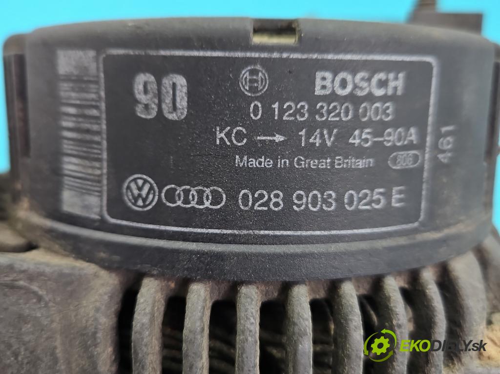 Audi 80 B4 1991-1994 1.9 tdi 90 HP manual 66 kW 1896 cm3 5- Alternator 0123320003 (Alternátor)