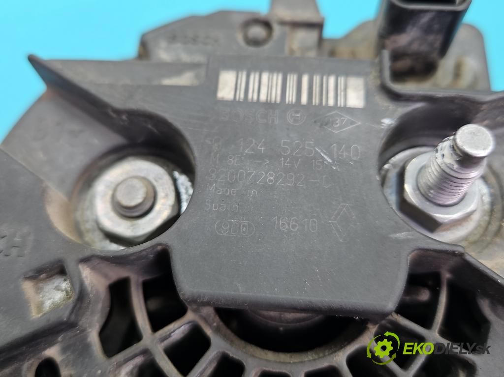 Nissan Qashqai I J10 2006-2013 1.5 dci 106 HP manual 78 kW 1461 cm3 5- Alternator 0124525140 (Alternátor)