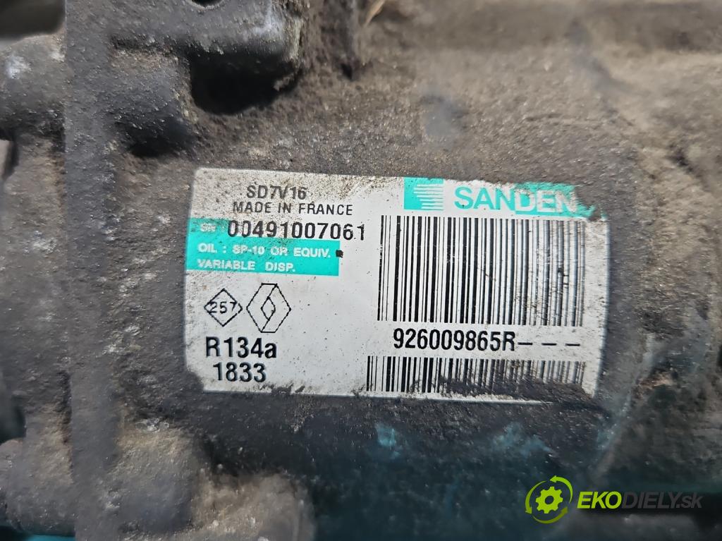 Nissan Qashqai I J10 2006-2013 1.5 dci 106 HP manual 78 kW 1461 cm3 5- Kompresor: klimatizácie 926009865R (Kompresor klimatizácie)