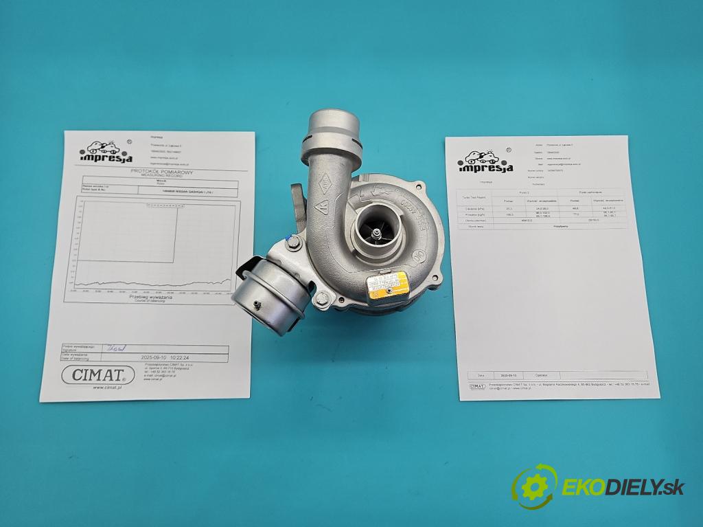 Nissan Qashqai I J10 2006-2013 1.5 dci 106 hp manual 78 kW 1461 cm3 5- Turbodmychadlo repasováno 54399700070