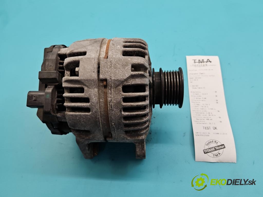Skoda Fabia II 2007-2014 1.4 16V 86 HP manual 63 kW 1390 cm3 5- Alternator 037903025M (Alternátor)