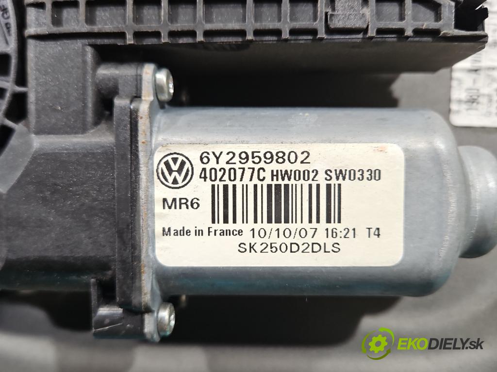 Skoda Fabia II 2007-2014 1.4 16V 86 hp manual 63 kW 1390 cm3 5- mechanismus stahování přední levý 6Y2959802
