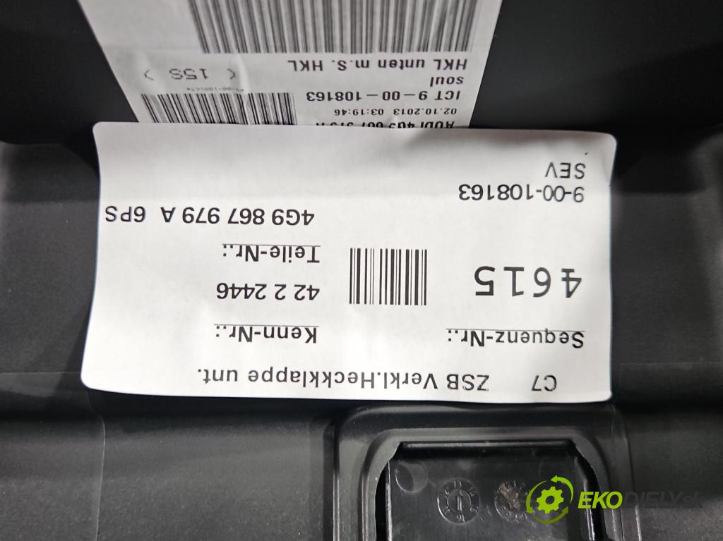 Audi A6 C7 2011-2018 3.0 TDI 313 hp automatic 230 kW 2967 cm3 5- Tapacír: kufrových dveří 4G9867979A