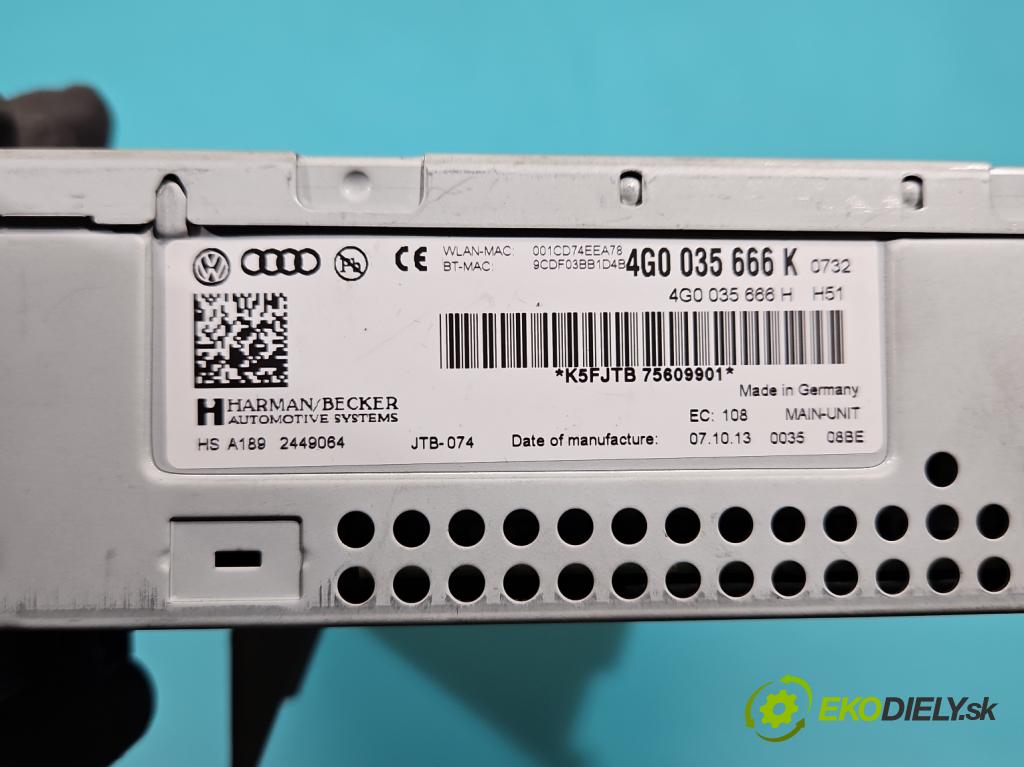 Audi A6 C7 2011-2018 3.0 TDI 313 HP automatic 230 kW 2967 cm3 5- Radio originál 4G0035666K