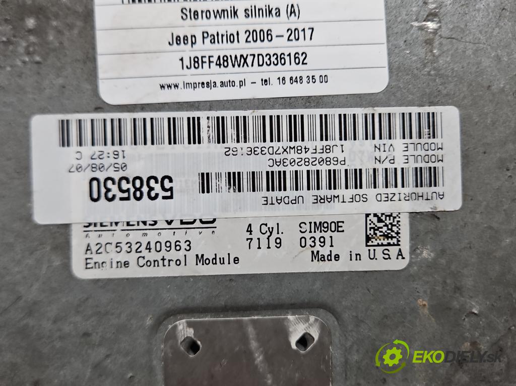 Jeep Patriot 2006-2017 2.4 16V 175 HP automatic 129 kW 2359 cm3 5- riadiaca jednotka motora P68028203AC