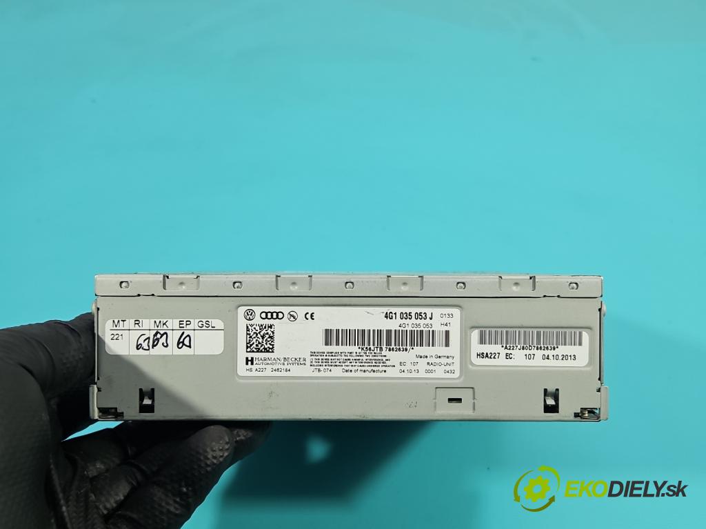 Audi A6 C7 2011-2018 3.0 TDI 313 HP automatic 230 kW 2967 cm3 5- Radio originál 4G1035053J