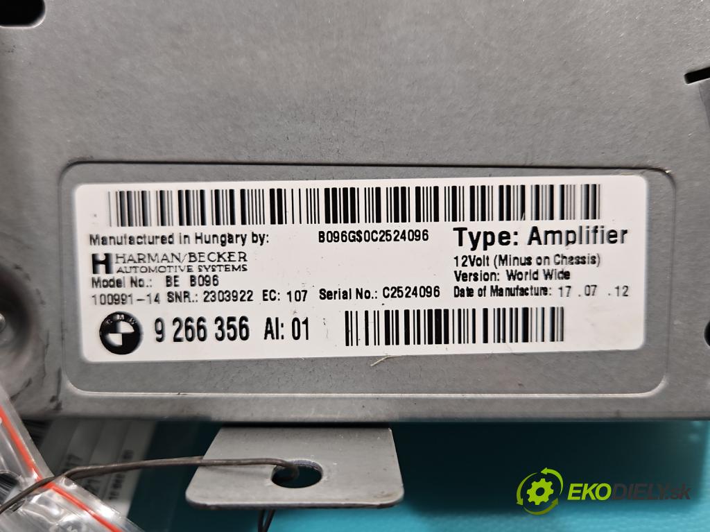 Bmw 5 F10 2010-2017 2.0d 218 HP automatic 160 kW 1995 cm3 5- Zesilovač: 9266356 (Zosilňovač)