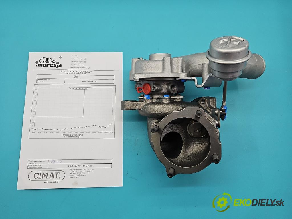 Audi A3 8L 1996-2003 1.8 T 150 hp manual 110 kW 1781 cm3 5- Turbodmychadlo repasováno K03-026