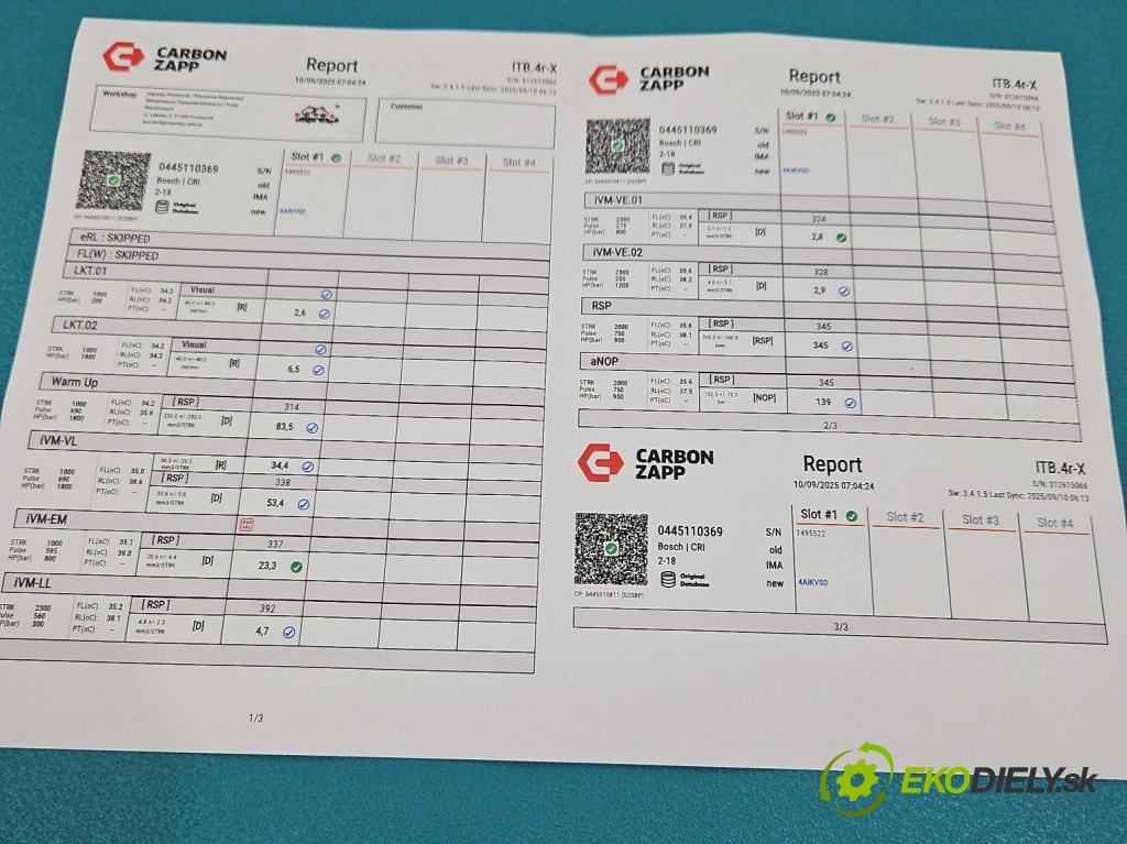 Vw Passat B7 2010-2014 2.0 tdi 140 HP automatic 103 kW 1968 cm3 5- vstrek 0445110369 (Vstrekovač paliva)