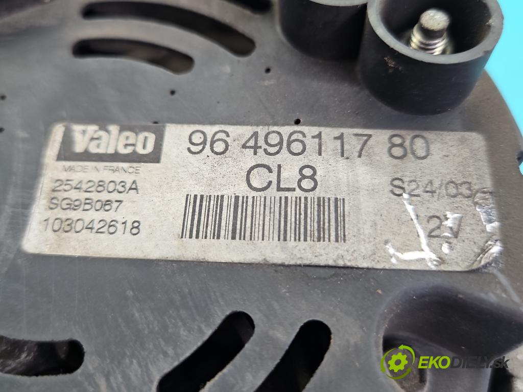 Peugeot 307 1.6 16V 109 HP manual 80 kW 1587 cm3 5- Alternator 9649611780 (Alternátor)