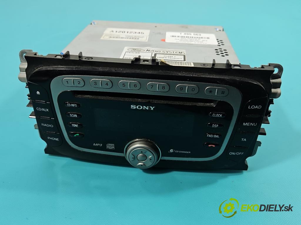 Ford Mondeo Mk4 2007-2014 2.0 tdci 131 HP automatic 96 kW 1997 cm3 5- Radio originál VP6M2F-18C821-FA