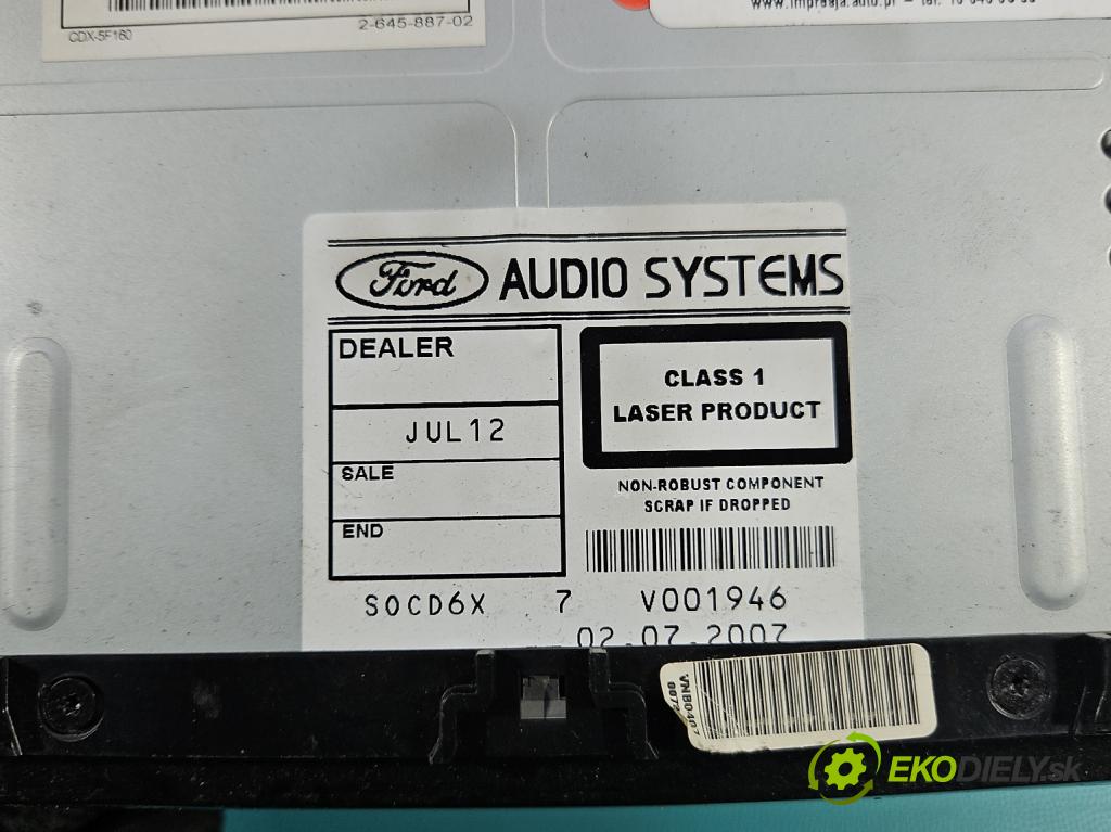 Ford Mondeo Mk4 2007-2014 2.0 tdci 131 HP automatic 96 kW 1997 cm3 5- Radio originál VP6M2F-18C821-FA