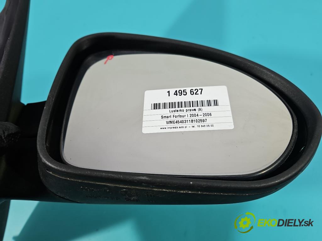 Smart Forfour I 2004-2006 1.3 16V 95 hp manual 70 kW 1332 cm3 5- zpětné zrcátko pravé  (Klika dveří ostatní)