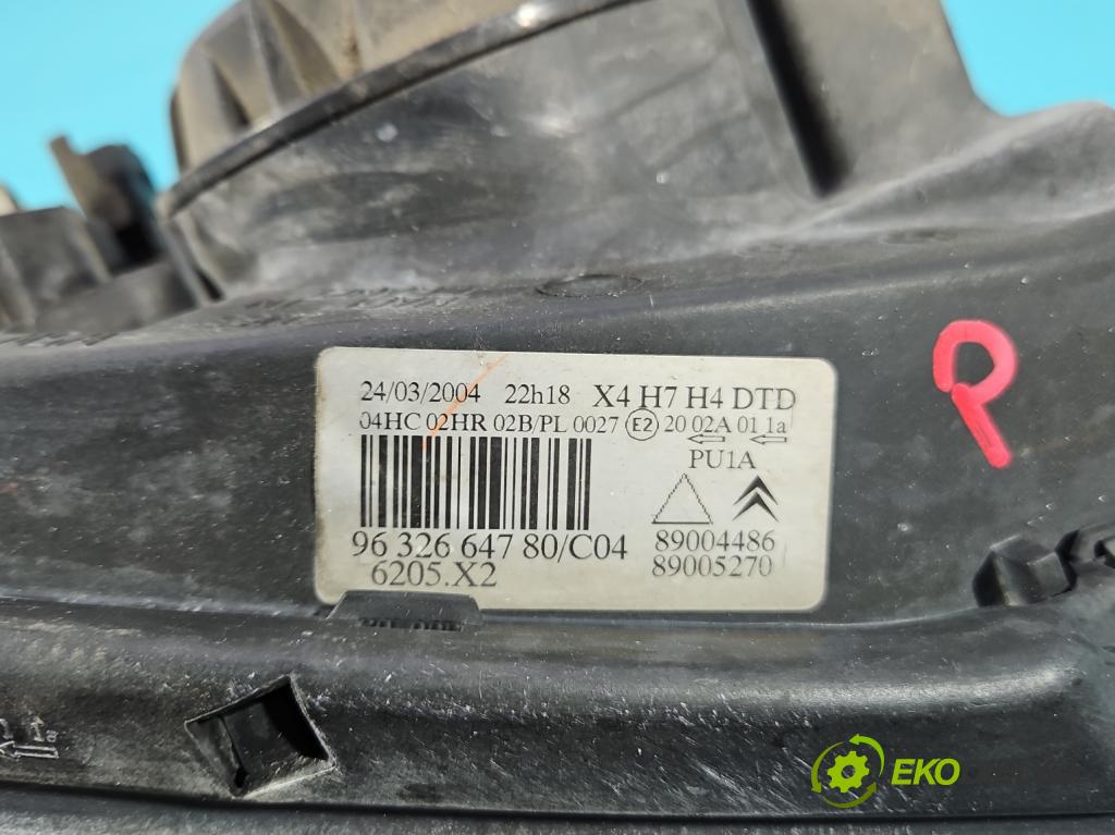 Citroen C5 I 2001-2008 2.0 hdi 109 HP manual 80 kW 1997 cm3 5- Reflektor: pravý 9632664780 (Svetlo predné pravé)