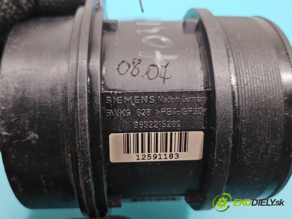 Citroen C5 I 2001-2008 2.0 hdi 109 HP manual 80 kW 1997 cm3 5- průtokoměr: 9632215280 (Váha vzduchu)