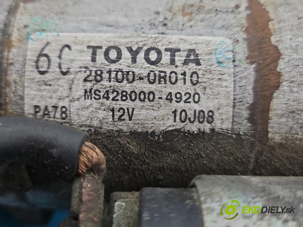 Toyota Avensis II T25 2003-2008 2.0 D4D 126 HP manual 93 kW 1998 cm3 5- štartér 28100-0R010 (Štartér)