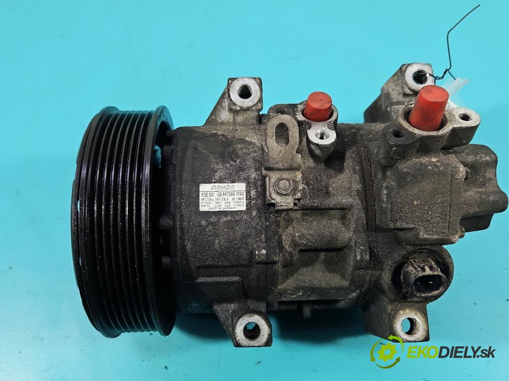 Toyota Avensis II T25 2003-2008 2.0 D4D 126 HP manual 93 kW 1998 cm3 5- Kompresor: klimatizácie 447260-1744 (Kompresor klimatizácie)