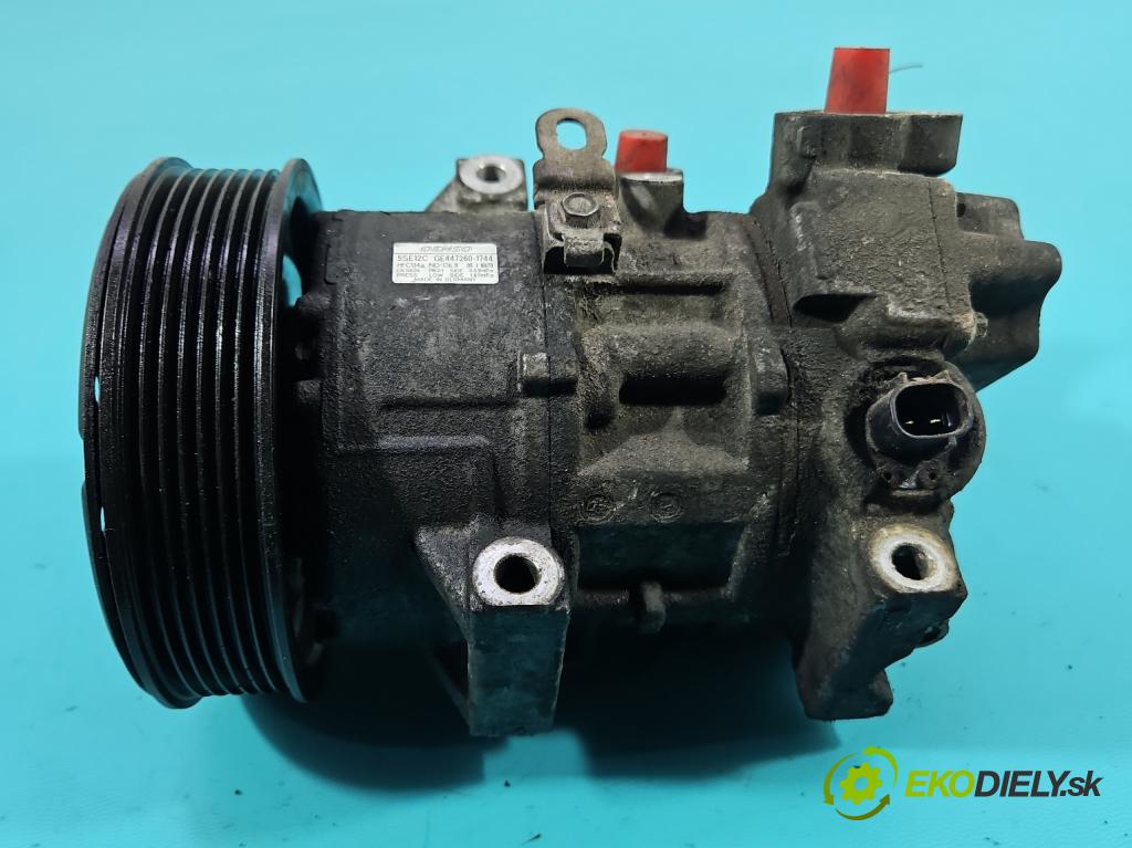 Toyota Avensis II T25 2003-2008 2.0 D4D 126 HP manual 93 kW 1998 cm3 5- Kompresor: klimatizácie 447260-1744 (Kompresor klimatizácie)