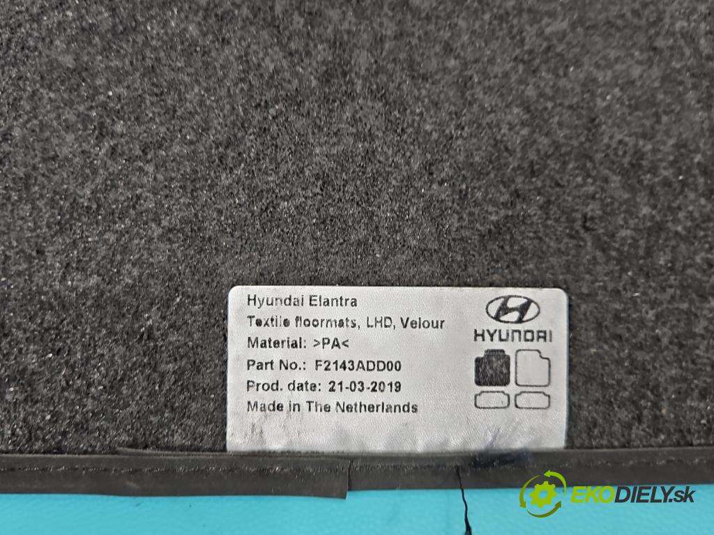 Hyundai Elantra VI 2015-2020 1.6 16V 128 hp manual 93,8 kW 1591 cm3 4- Koberce: F2143ADD00