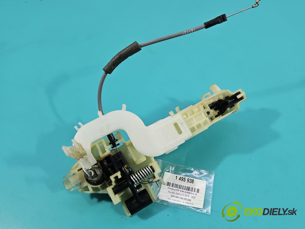 Hyundai Elantra VI 2015-2020 1.6 16V 128 HP manual 93,8 kW 1591 cm3 4- rukoväť predné ľavé mimo: 92600-03100 (Kľučka dverí vonkajšia predná ľavá)