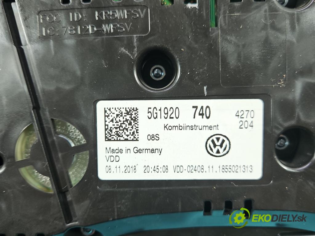 Vw Golf VII 2012-2020 1.4 TSI 122 hp manual 90 kW 1395 cm3 5- Přístrojová deska 5G1920740 (Přístrojová deska)