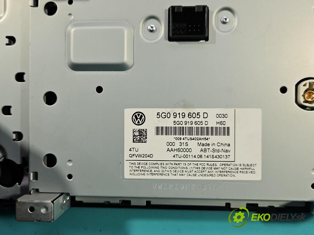 Vw Golf VII 2012-2020 1.4 TSI 122 HP manual 90 kW 1395 cm3 5- Radio originál 5G0919605D
